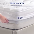 thumbnail image 6 of Sleep Zone Queen Size Cooling Mattress Topper, Premium Zoned Cool Mattress Pad Cover, Padded Mattress Protector Breathable Washable, Deep Pocket 8-21" (White, Queen), 6 of 7