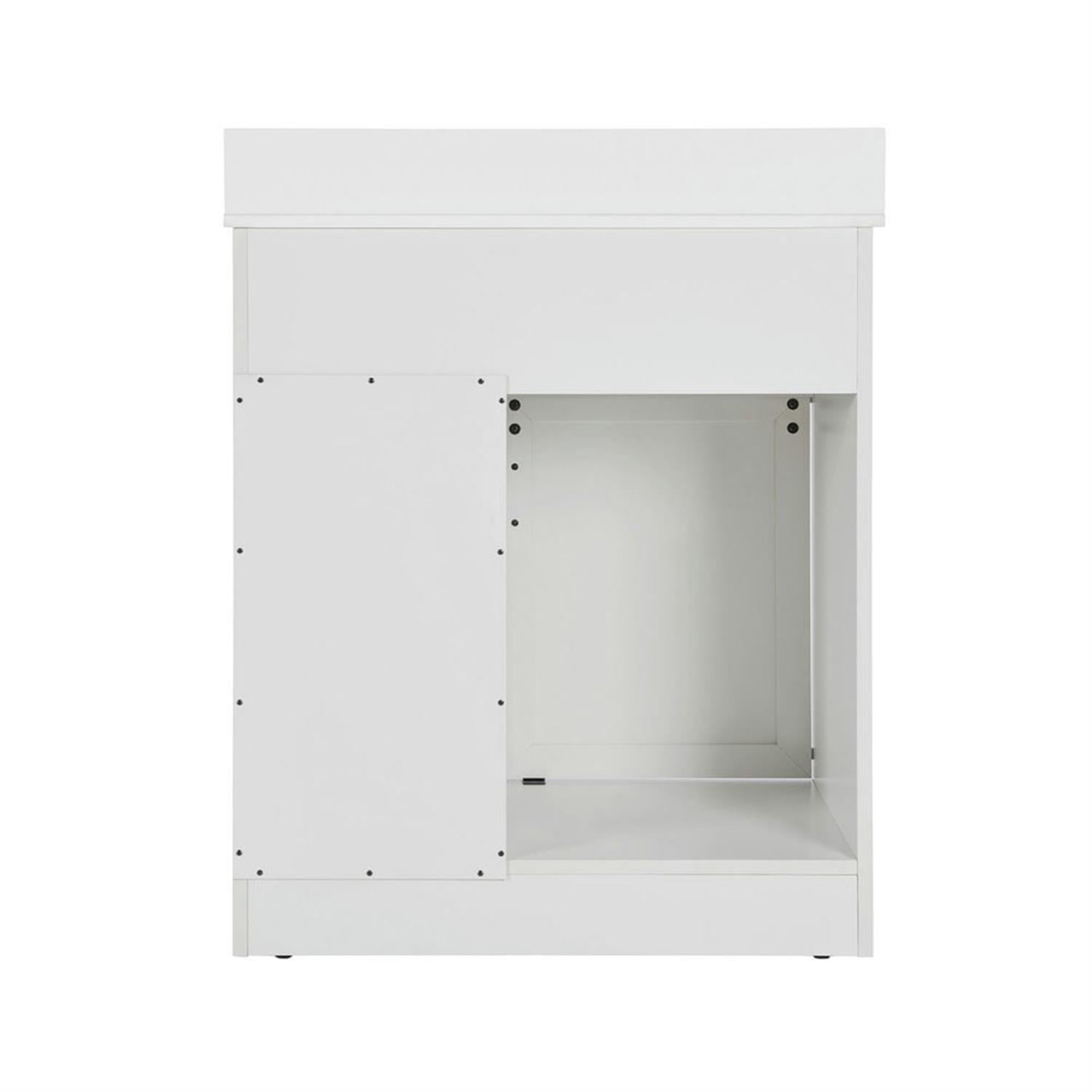 Demi Bonn 30" Freestanding Bathroom Vanity with Single Sink Combo, Farmhouse Undermount Bathroom Vanities Cabinet with Sliding Barn Doors and 2 Drawers, White