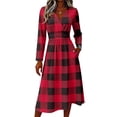 thumbnail image 4 of Womens Summer Casual Midi Maxi Dresses V Neck Vintage Long Sleeve Work Casual Dress Boho Beach Floral Print Sundress, 4 of 6