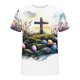 thumbnail image 2 of Blusa de Manga Corta para Hombres Impresión de Camiseta Cuello Redondo Top de Moda de Manga Corta, 2 of 6