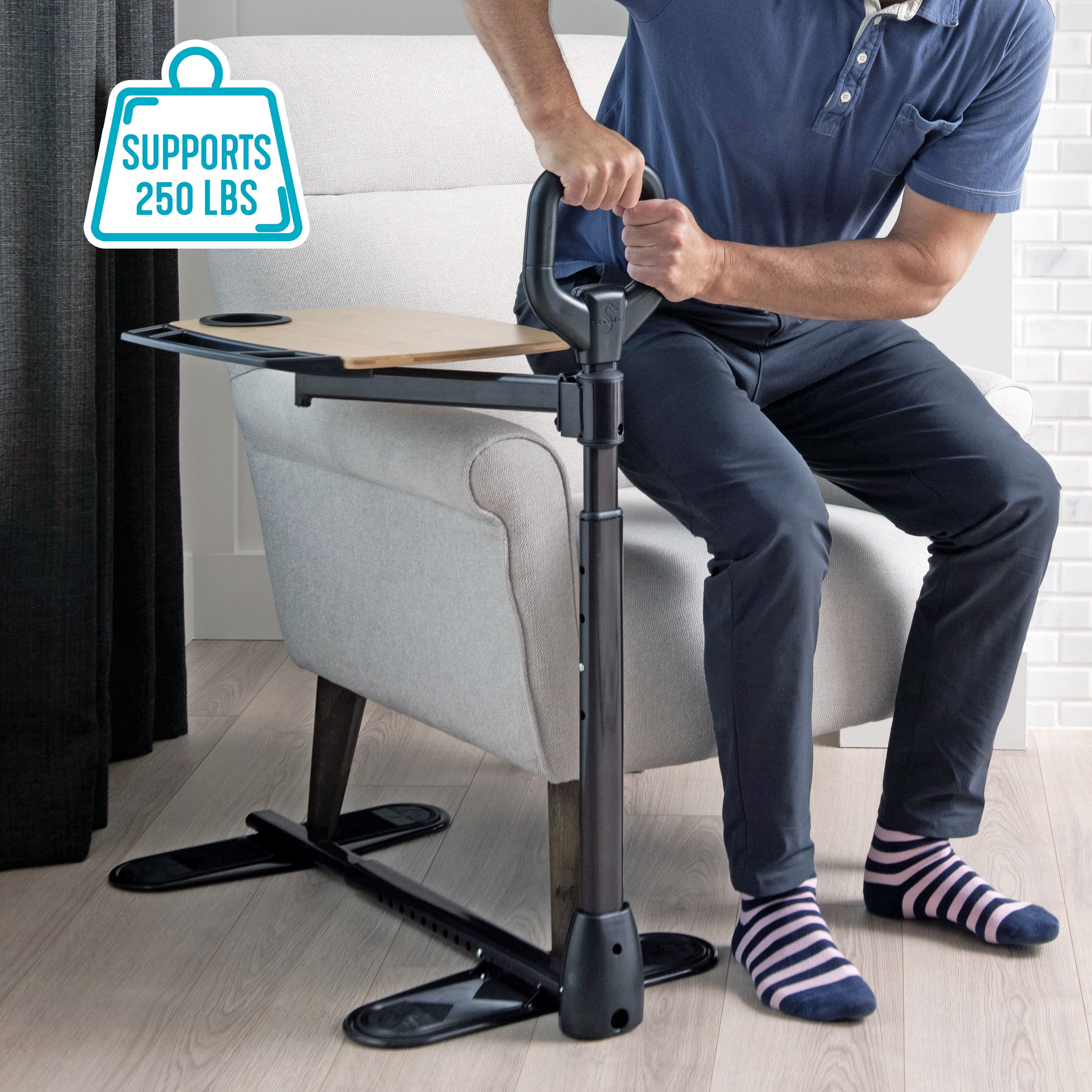 Able Life Tray Table with Adjustable Swivel and Stand Assist for Seniors