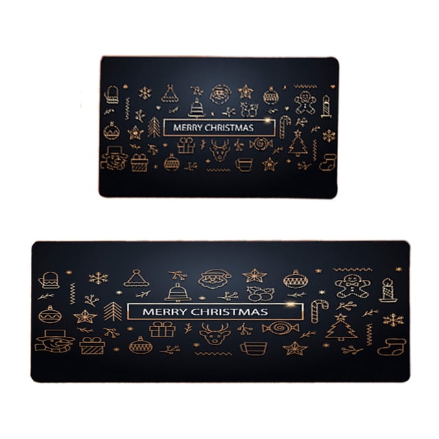TIELUTT 2 Piece Non Kitchen Mat Runner Rug Set Doormat Merry Christmas Cute Blankets for Women Plaid Throw Blanket Room Size Rugs Soft Blankets Throw for Couch and Bed Elegant Throw Blanket