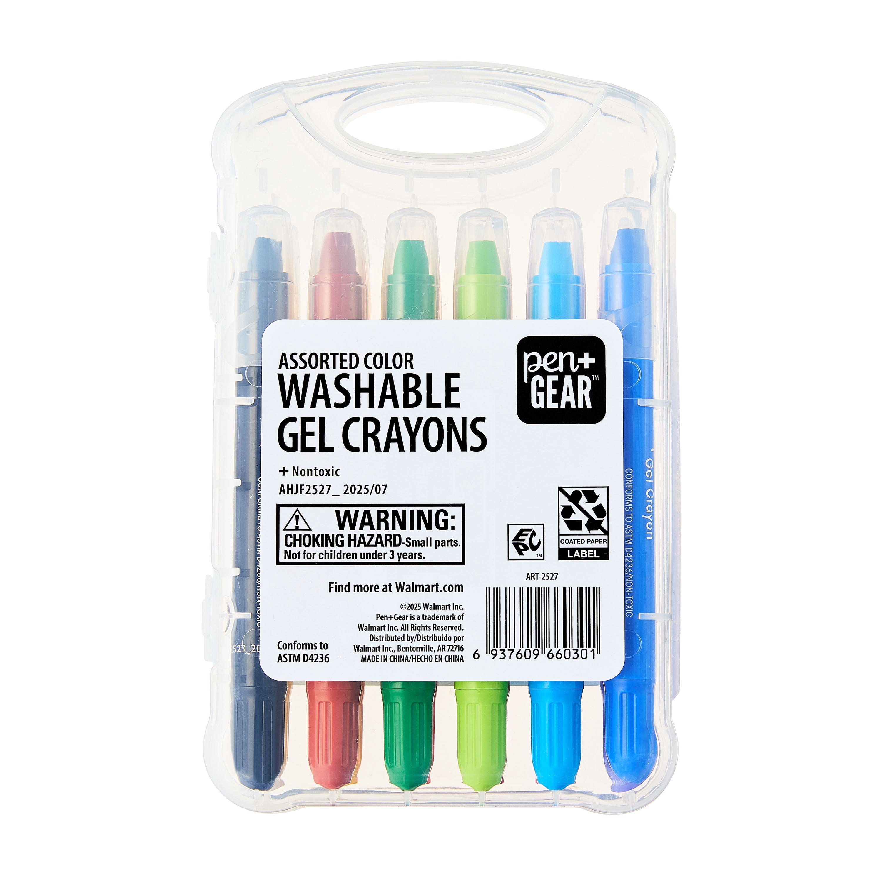Pen+Gear Assorted Color Washable Gel Crayons, 12 Count