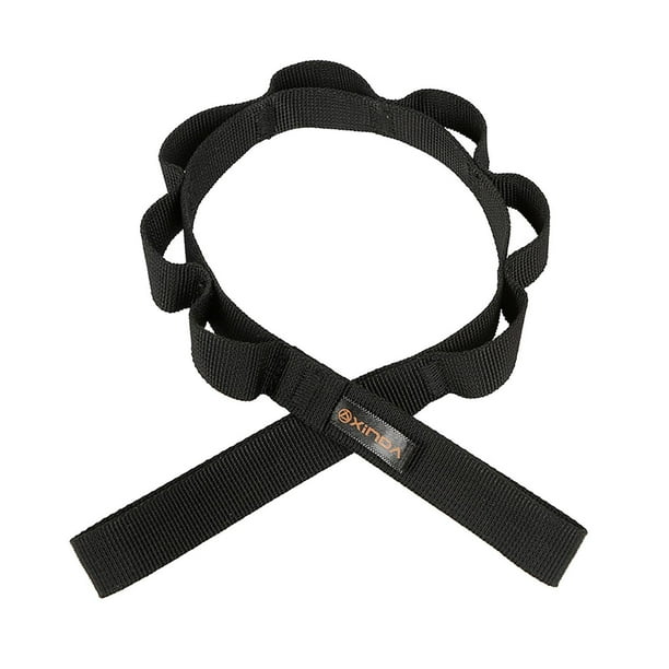 Arnés de nailon con correas ajustables para escalada en descenso y mochileros Negro