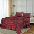 thumbnail image 3 of RUVANTI Flannel Sheets Twin Size - 100% Cotton Double Brushed Twin Sheets Set, Deep Pockets 16 Inches, All Seasons Breathable & Extra Soft Bed Sheets, Warm & Cozy, 3 Piece, Red Plaid, 3 of 7