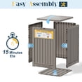 thumbnail image 5 of Nihsuao 53-Gallon Outdoor Package Delivery Box - Large Resin Storage Container with Lockable Lid, Waterproof Deck Box for Porches, Patios, Curbside, Gray, 5 of 8
