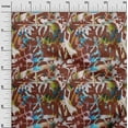 thumbnail image 3 of oneOone Cotton Poplin Brown Fabric Abstract Sewing Material Print Fabric By The Yard 56 Inch Wide, 3 of 5