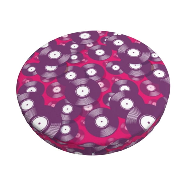 Balery Vintage Vinyl Record Fundas de asiento para taburete de bar redondo de tela de terciopelo ajustables que protegen de arañazos y manchas para sillas de 14 a 17 pulgadas.-13 inch