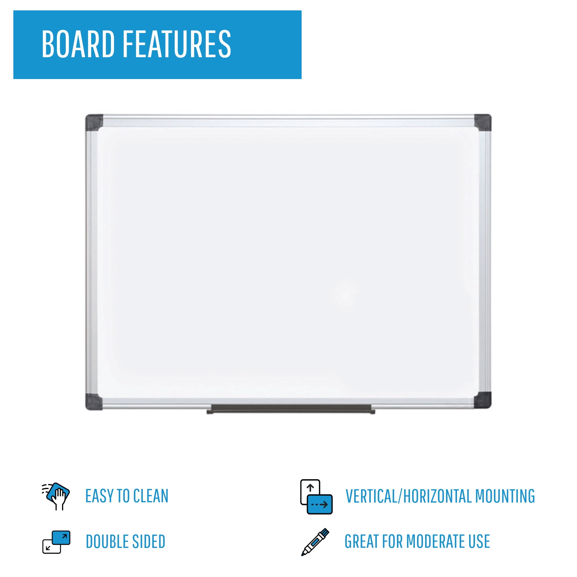 MasterVision MA0312170MV Value Melamine Dry Erase Board, 24 x 36, White, Aluminum Frame