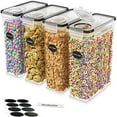thumbnail image 1 of DWÃ‹LLZA KITCHEN Cereal Containers Storage Set - Cereal Dispenser Airtight Food Storage Container BPA-Free 4 Pc(135.2oz) Pantry Organization and Storage, 8 Labels 1 Marker, Canister for Sugar & Flour, 1 of 5