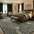 thumbnail image 2 of Kokia Washable Oriental Rug, 9x12 Sage green Boho Botanical Floral Vintage Carpet, Soft Large Indoor Rug for Living Room, Bedroom, Office, Playroom, 2 of 8