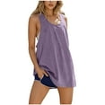 thumbnail image 3 of SEAOPEN Women's Workout Tank Tops Lightweight Sleeveless Shirts for Women Loose Fit Tops for Athletic Running Tennis Yoga Purple,2XL, 3 of 7