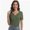 Army green, variant on Womens Tops Crew Neck Summer Short Sleeve Casual Slim Fitted Tshirt