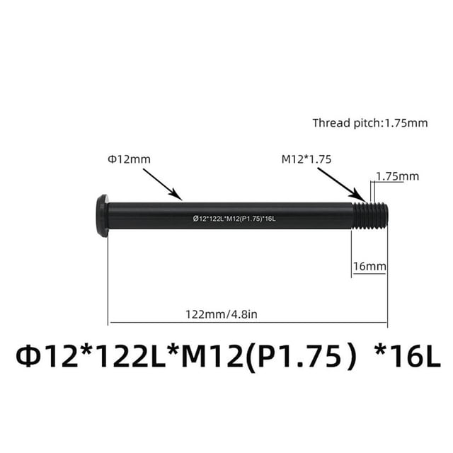 Remplacement de Vélo Avant/arrière Axe Traversant 12/15Mm 122-181L P1.5/P1.75