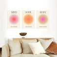 thumbnail image 4 of 3pcs Inspirational Canvas Wall Art Poster Beige Pink Mind Soul Body Prints Modern Wall Painting for Bedroom Living Room Decor, 4 of 6