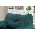thumbnail image 6 of Lounger Bean Bag Chair with Backrest and Armrest, Cotton Linen Fabric Tufted Sofa Stuffed with Foam, Fluffy and Lazy Sofa Chair for Living Room Bedroom Game Room, Green, 6 of 9