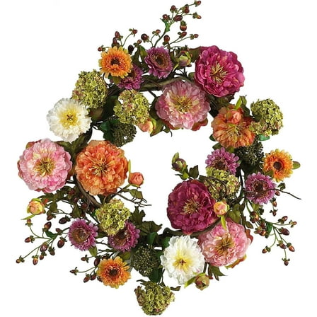 ANHXN 24" Peony Wreath, 24in, Mixed