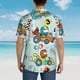 thumbnail image 4 of Balery Cartoon Car Racing Camisas hawaianas de manga corta para hombre, camisas playeras de corte holgado, camisas de vacaciones con botones,Medium, 4 of 7