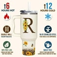 thumbnail image 4 of Personalized Sunflower Monogram Cup for Women, Mom, Wife, Boss Lady, Coworkers-Custom 40oz Tumbler with Handle- Unique Birthday, Christmas, Boss Day Gift for Her, 4 of 7