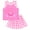 Checkered pink, variant on Barbie Little Girls Tank Top and Pleated Skort Outfit Set Checkered Pink 7-8