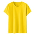 thumbnail image 4 of Sodopo Women's Solid T-Shirt, Summer Loose Fit Short Sleeve Scoop Neck Tee, Easy Comfort Plus Size Tops for Women, Women’s Swing Tee Shirt Blouse, 4 of 5