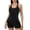001Black, variant on Generic Womens Boyleg One Piece Swimsuit Racerback Bathing Suit with Boyshorts Athletic Full Coverage Swimwear
