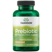Swanson Prebiotic Capsules - Promotes Friendly Flora Support & Overall Digestive Health - Prebiotic Fiber Promoting Gut Health & Immune Health Support - (120 Veggie Capsules, 750mg Each)