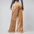 thumbnail image 6 of Women's Wide Leg Sequin Drawstring Pants Color Khaki Size L, 6 of 6