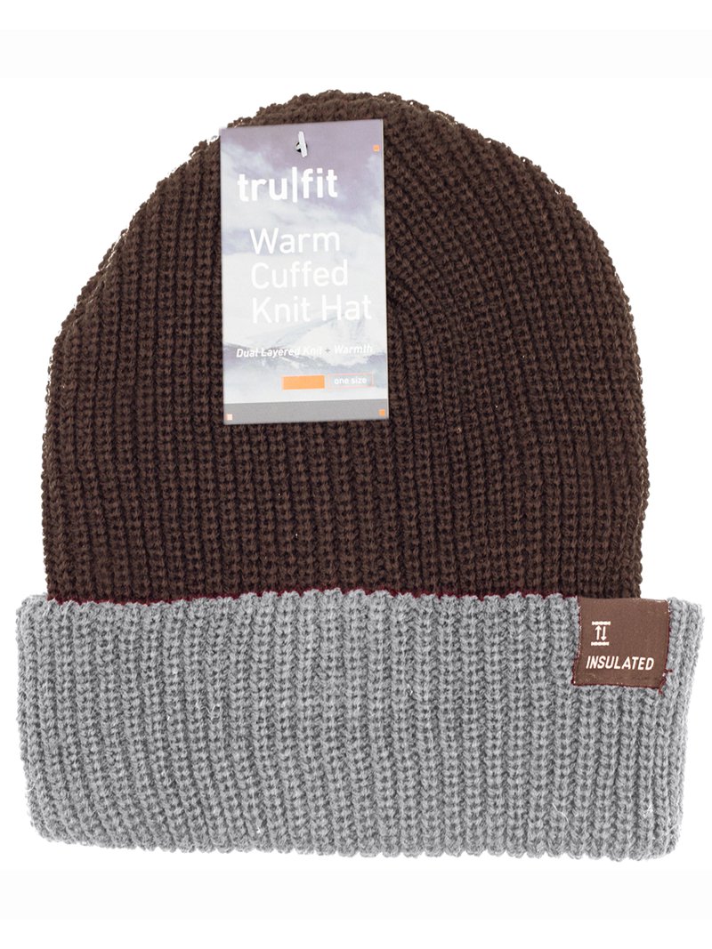 PokeGang Unisex Brown 100% Acrylic Comfortable Fit Form-Fitting Chan Beanie Hat Yupoong Unisex Cuffed Knit Beanie 1501 Caramel | Jiffy main image 2