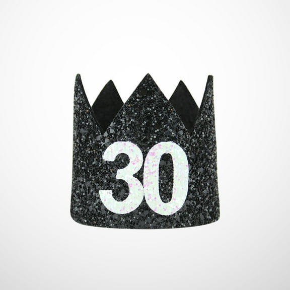COSMOBETTY 1Pack Mini Birthday Hat Black Non Woven Fabric Mini Crown Design For Parties