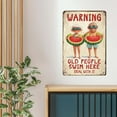 thumbnail image 4 of Metal Tin Sign Warning Old People Swim Here Couple Vintage For Home Outdoor Indoor Office Bar Yard Decor 8x12 Inch, 4 of 6