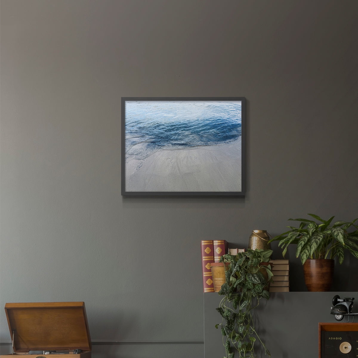 Aegean Blue Water by Nan - Restickable Framed Giclée Print