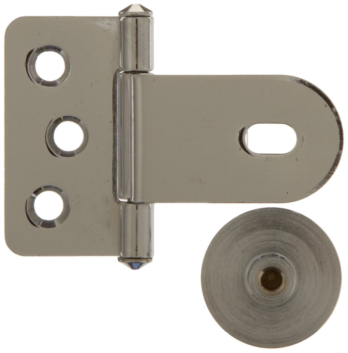 Sugatsune GH34/0/CRP Steel Inset Glass Door Hinge with Rounded plate