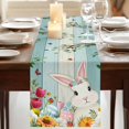 thumbnail image 3 of Table Runners 90 Inches Long Dress Scarves, Easter Farmhouse Coffee/Dining/Kitchen Table Runner for Living Room, Spring Watercolor Bunny Eggs Tulip Wooden Grain 13x90 Inch, 3 of 9