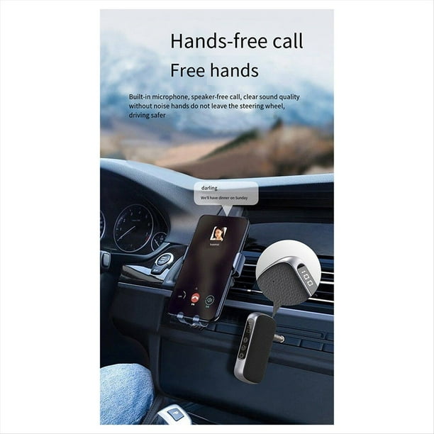 Transmisor y Receptor Bluetooth para Automóvil con Pantalla Digital GR11, Adaptador de Audio Bluetooth Dos en para Automóvil