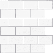 10-Pack Peel and Stick Backsplash Premium Anti Mold Tile for Kitchen in White Subway 12"x12"
