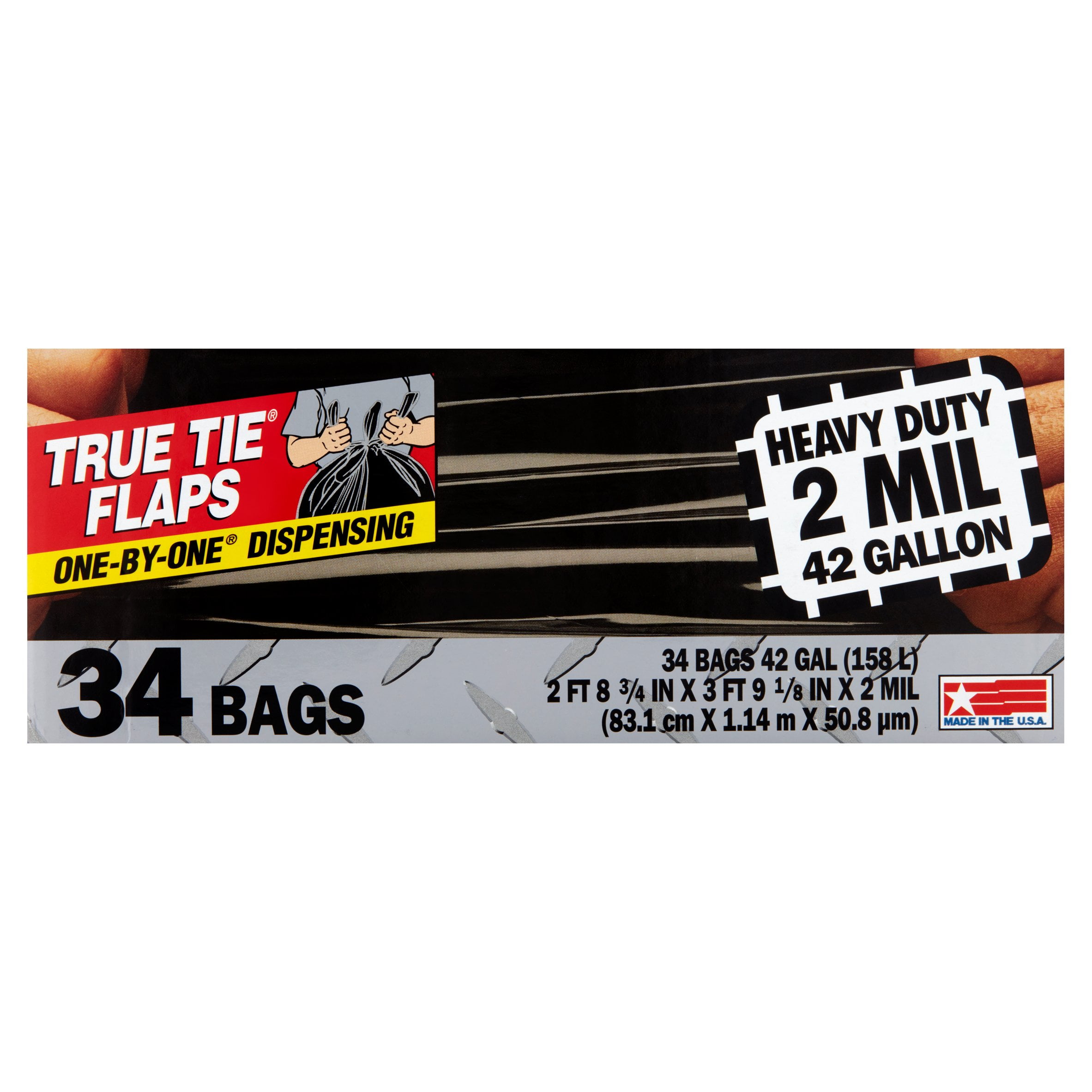 Husky Contractor Clean-Up Bags, Heavy Duty, True Tie Flaps, 42 Gallon - 22 bags