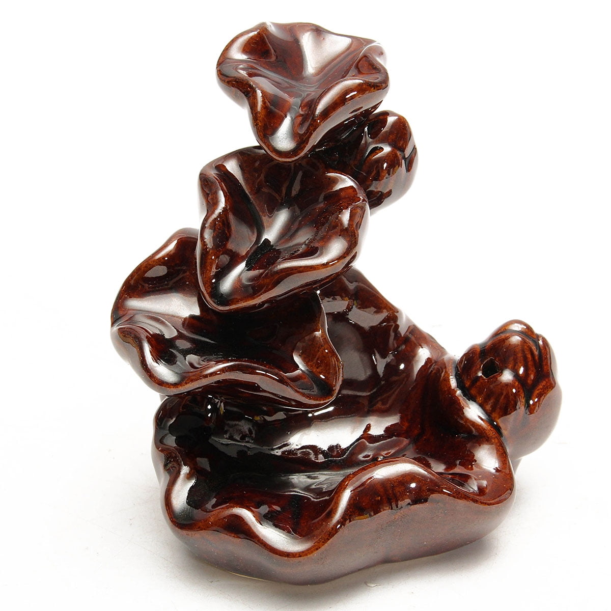 Ceramic Rockery Glaze Backflow Incense Burner Censer Cones Holder Stick Smoke