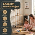 thumbnail image 5 of BrooveWave Wooden Stuffed Animal Storage, Adjustable 1–4 Tier Stuffed Animal Organizer with Wheels, Natural PineWood Toy Storage,Plushies Storage for Kidroom,Playroom,Bedrooms & Toddler Room, 5 of 7