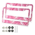 thumbnail image 2 of 2-Pack Aluminum License Plate Frame with 2 Holes for GM License Plate Cover with Free Screws Pink Flames, 2 of 8