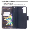 thumbnail image 3 of Samsung Galaxy S21 5G Case with Zipper Wallet, Dteck Painted PU Leather Folio Case 9 Card Slots Wallet Case with Zipper Pocket / Hand Strap for Samsung Galaxy S21 6.2 inch, 05# Gold Butterfly, 3 of 5