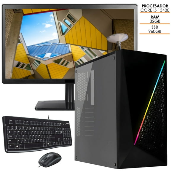 PC última generación Intel i5 13400 Super Tienda RAM 32GB SSD 960GB monitor 19.5” HD