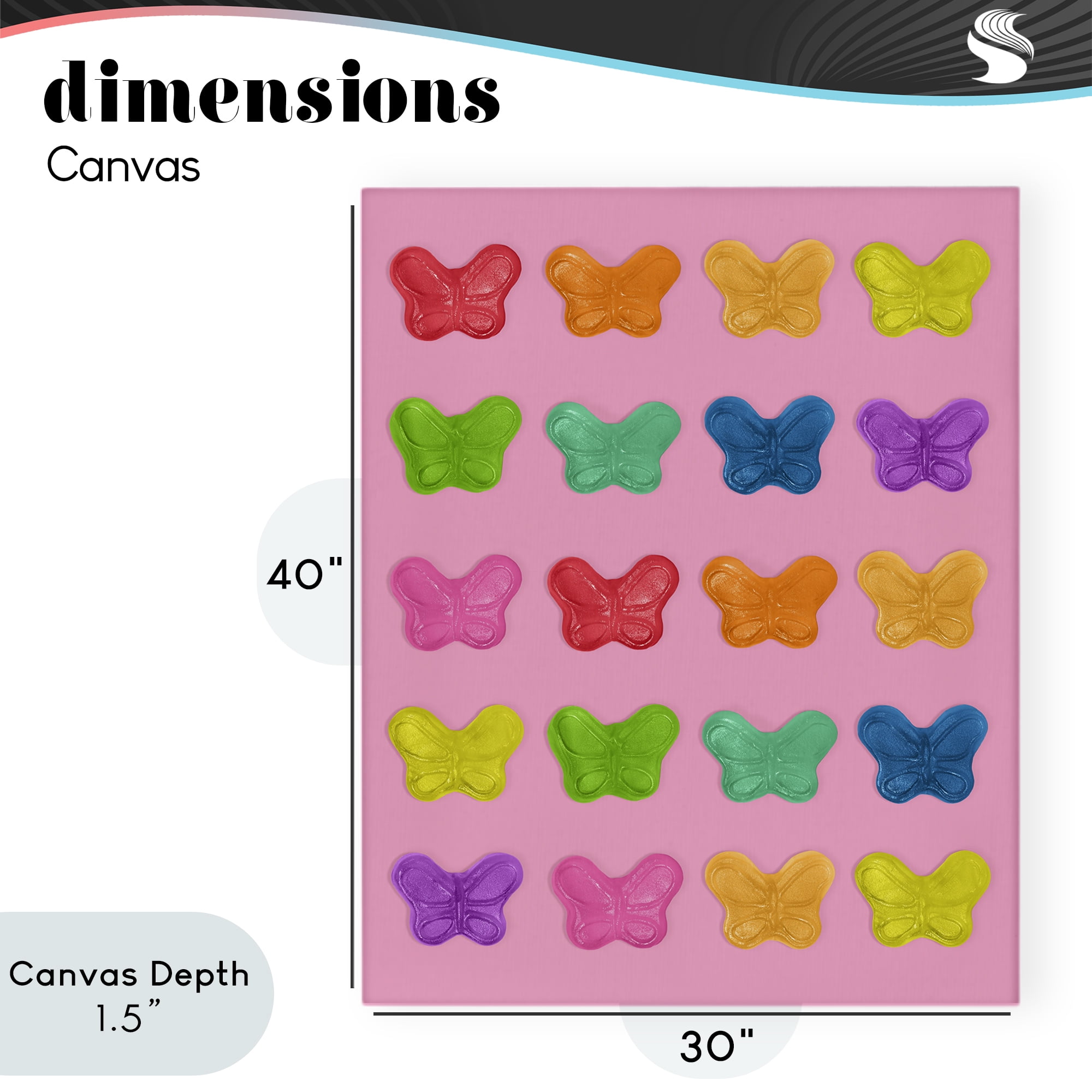 Stupell Industries Colorful Butterflies on Pink Canvas Wall Art, design by LISH Creative