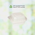 thumbnail image 5 of Café Express (300 Count) 6" x 6" Hinged Food Containers, PP Clamshell, Snap Tight with Easy Grip Tabs, Leak & Grease Resistant Box, Microwave-Safe Disposable Containers, 5 of 5