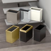 Gatco Elevate Stainless Steel 3.18 Gallon Rectangle Wastebasket Open Removable Lid, Brushed Brass