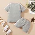 thumbnail image 4 of Mercatoo Summer Clothes for Toddler Boys Baby Boy Clothes Outfits Cotton O Neck Short Sleeve Casual 2PC Set Boy Baptism Outfit, 4 of 9