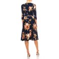 thumbnail image 3 of Moa Collection Women's Floral Print Faux Wrap Dress with Deep V-neck and Waist Tie, 3 of 6