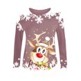 thumbnail image 4 of Hauts d'Été Mignons pour Femmes, Imprimé Décontracté de Noël, Manches Trois-Quarts, Col Rond, en Solde, 4 of 4