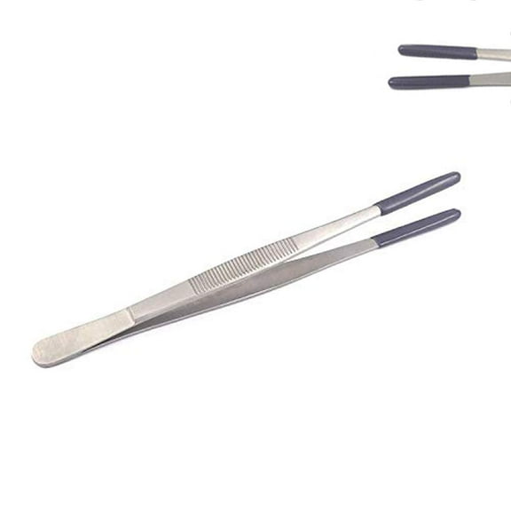 OdontoMed2011 10" Stainless Steel Hobby Tweezers With Pvc Coated Tips Stainless Steel Steamer Tweezers