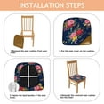 thumbnail image 4 of Pioneer Flower Seat Covers for Dining Room Chairs Set Of 6,Stretch Printed Washable Chair Seat Cover with Elastic Ties and Button,Removable Waterproof Couch Cushion Covers, 4 of 6